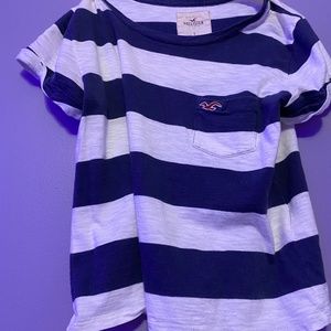 Hollister striped blue and white top size small